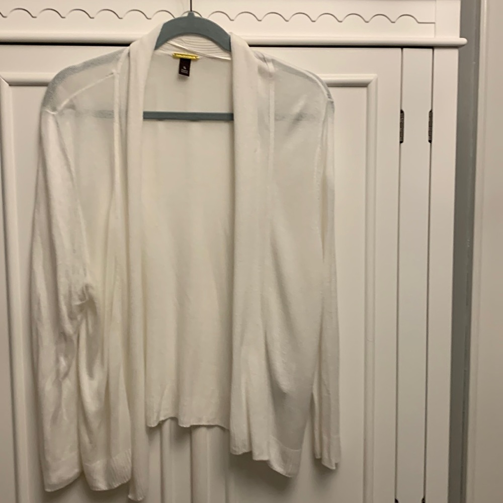 Dana Buchman  white shawl collar cardigan